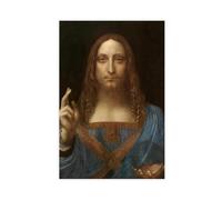 Impression sur toile Salvator Mundi Jésus - Décoration murale pour salon, chambre à coucher - 20 x 30 cm