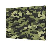 Impression sur toile sans cadre camouflage 30,5 x 40,6 cm, art mural moderne pour décoration de maison, bureau et chambre à coucher, œuvre d'art abstraite, prête à accrocher.