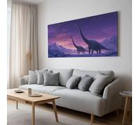 Impression sur toile sans Cadre Surréaliste Ciel Nuit Dinosaure imprimés sur toile Peinture d'art Tableau mural de grande taille Affiche moderne Salon Chambre Tableau Decor Murale 80 x 60cm
