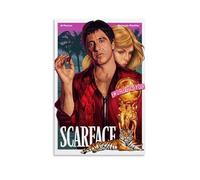 Impression sur toile Scarface - Décoration murale moderne pour chambre à coucher, chambre à coucher - Style dessin animé - 20 x 30 cm