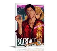 Impression sur toile Scarface - Décoration murale moderne pour chambre à coucher - Motif dessin animé - 60 x 90 cm