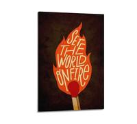Impression sur toile « Set The World On Fire » - Poster inspirant - Impression sur toile - Décoration murale moderne à suspendre - 50 x 75 cm