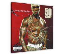 Impression sur toile « Singer 50 Cent Get Rich Or Die Tryin » - Décoration pour chambre à coucher, bureau, chambre, cadeau - 50 x 50 cm