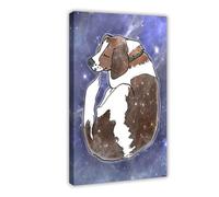 Impression sur toile « Sleeping Space Big Dog » - Décoration murale pour salon, chambre à coucher - 20 x 30 cm