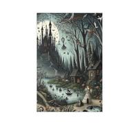 Impression sur toile style gothique et pastoral - Motif royaume des contes de fées - Décoration murale pour salon, chambre à coucher - 60 x 90 cm