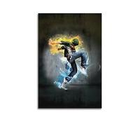Impression sur toile style lumière et ombres - Motif mouvement de danse de rue - 30 x 45 cm