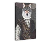 Impression sur toile style peinture vintage de la reine des loups pour décoration de chambre à coucher 60 x 90 cm