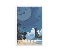 Impression sur toile style vintage Scarif Star The Wars pour chambre à coucher, salle de bain, décoration murale - 20 x 30 cm