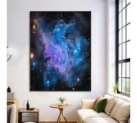 Impression Sur Toile, Tableau Decoration Murale Salon Nébuleuse De La Voie Lactée, Univers Du Rêve Impression Sur Toile, Pour Chambre Salon Peinture Tableau Pour Art Déco Murale (Indigo)