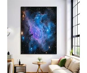 Impression Sur Toile, Tableau Decoration Murale Salon Nébuleuse De La Voie Lactée, Univers Du Rêve Impression Sur Toile, Pour Chambre Salon Peinture Tableau Pour Art Déco Murale (Indigo)