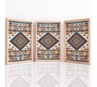 Impression sur Toile Tableaux Decoratifs Muraux Déco Sud-Ouest 50 x 70 cm Decoration Murale Peinture, Exotique Losange Géométrique Style Textile, Pour Chambre Maison