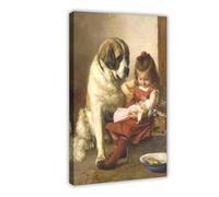 Impression sur toile The Best Friends de Paul Hermann Wagner pour chambre à coucher, bureau, chambre, cadre cadeau, 50 x 75 cm