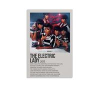 Impression sur toile The Electric Lady de Janelle Monae - Décoration murale pour salon - 60 x 90 cm - Style sans cadre