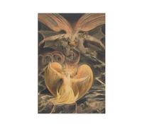 Impression sur toile « The Great Red Dragon And The Woman Clothed With The Sun » de William Blake - Décoration murale pour la maison, l'école, le bureau - Sans cadre - 61 x 91,4 cm