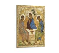 Impression sur toile « The Holy Trinity » par Andrei Rublev - Décoration murale d'intérieur moderne - 30 x 45 cm