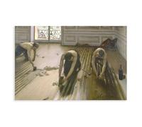 Impression sur toile « The Parquet Planers » de Gustave Caillebotte - Décoration murale décorative pour chambre à coucher, bureau, chambre à coucher, bureau, cadeau - 30 x 45 cm