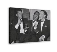Impression sur toile The Rat Pack Dean Martin, Sammy Davis, Frank Sinatra pour décoration de chambre à coucher, bureau, chambre, cadeau 20 x 30 cm
