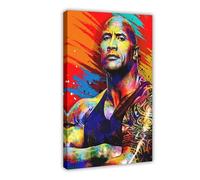 Impression sur toile The Rock Dwayne Johnson Pop Art - Affiches esthétiques - Décoration murale pour salon, chambre à coucher, style cadre - 40 x 60 cm