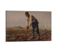 Impression sur toile The With The Hoe Jean-François Millet - Décoration d'intérieur - 20 x 30 cm