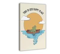 Impression sur toile « This Is Our Happy Place » - Décoration murale pour salon, chambre à coucher - 20 x 30 cm