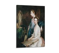 Impression sur toile Thomas Gainsborough Painter Works (portrait des filles de l'artiste) - Décoration murale pour chambre à coucher, salon - 50 x 75 cm