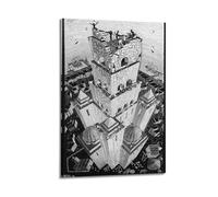 Impression sur toile Tower of Babel par M.C. Escher - Décoration murale - 50 x 75 cm
