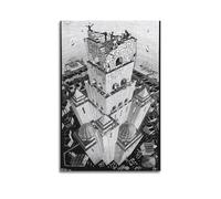 Impression sur toile Tower of Babel par M.C. Escher - Décoration murale pour salon, chambre à coucher - 30 x 45 cm
