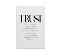 Impression sur toile « Trust In The Lord » avec verset biblique - 30 x 45 cm