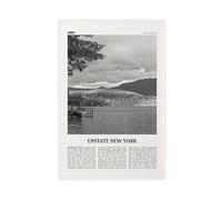 Impression sur toile « Upstate New York » noir et blanc, paysage urbain des États-Unis, décoration murale esthétique pour chambre, bureau, 50 x 75 cm