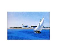 Impression sur toile Œuvres de peintres célèbres d'Edward Hopper (La longue jambe) - Œuvres d'art pour décoration d'intérieur, salon, chambre à coucher (50 x 75 cm)