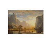 Impression sur toile Valley of The Yosemite Albert Bierstadt - Décoration murale moderne - 30 x 45 cm