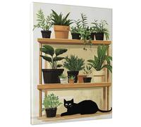 Impression sur toile végétale élégante, plante naturelle verte, décoration d'intérieur contemporaine pour salon, chambre à coucher, bureau, sans cadre, 20,3 x 30,5 cm