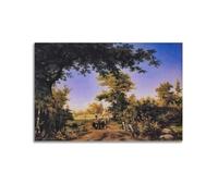 Impression sur toile « View on The Outskirts of St. Petersburg », 1856 par Ivan Shishkin - Décoration murale moderne - 30 x 45 cm