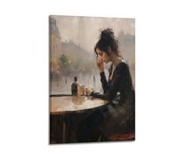 Impression sur toile vintage « Autumn in Paris » - Cadeau pour vos amis ou pour votre propre utilisation - Décoration de chambre à coucher, salon - Style rétro - 20 x 30 cm
