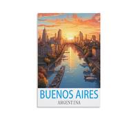 Impression sur toile vintage Buenos Aires Argentine 20 x 30 cm