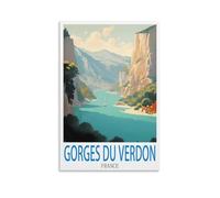 Impression sur toile vintage Gorges du Verdon France 60 x 90 cm