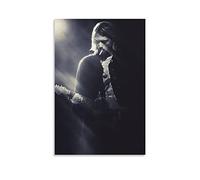 Impression sur toile vintage Kurt Cobain Art Photo Vintgae - Décoration murale rétro pour la maison, la chambre à coucher, le salon - 30 x 45 cm