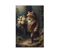 Impression sur toile vintage motif grenouille livre d'histoires pour décoration murale de salon, chambre à coucher 40 x 60 cm