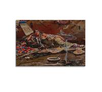 Impression sur toile Waiting And Mad, Charles Marion Russell, art mural d'Amérique occidentale à suspendre, idée photo, décoration 50 x 75 cm