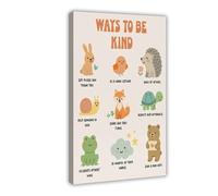 Impression sur toile Ways to Be Kind - Décoration murale pour salon, chambre à coucher - 20 x 30 cm