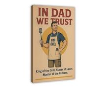 Impression sur toile « We Believe in Dad-The Hilarant Super Dad » - Décoration murale pour salon, chambre à coucher - 20 x 30 cm