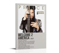 Impression sur toile « Welcome 2 America by Prince » - Décoration murale - Esthétique - Pour chambre - 60 x 90 cm - Style cadre