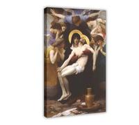 Impression sur toile William Bouguereau The Pieta pour décoration d'intérieur, école, bureau 30 x 45 cm
