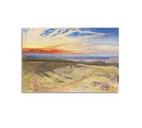 Impression sur toile William Crimea Simpson-the Graves on Cathcart Hill - Décoration murale d'intérieur - 50 x 75 cm