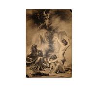 Impression sur toile « Witches Going To Sabbath 1910 » pour chambre d'adolescent et de garçon, sans cadre, 30 x 45 cm