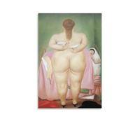 Impression sur toile « Woman Putting on Her Brassiere » de Fernando Botero - Décoration murale d'intérieur - 50 x 75 cm