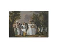 Impression sur toile « Women of Color with Their Children And Servants in A Landscape » - Impression sur toile - Décoration d'intérieur - 20 x 30 cm