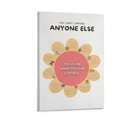 Impression sur toile « You Cannot Control Mental Health » avec poèmes inspirants - Poster esthétique vintage - Impression pour appartement, chambre à coucher, salon - 20 x 30 cm