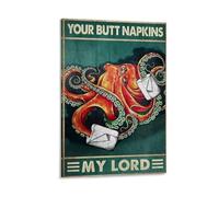 Impression sur toile « Your Butt Towels My Lord » - Décoration murale d'intérieur - 60 x 90 cm