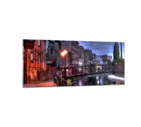 Impression sur Verre 100x40cm Tableaux Architecture Vieille ville Ville Rivière